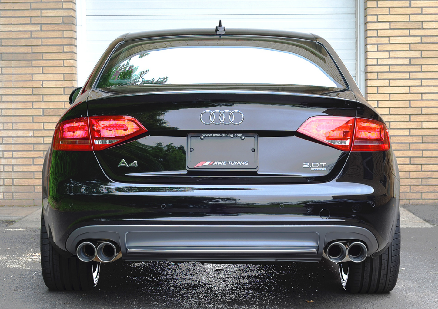 AWE Tuning Touring Edition Exhaust for B8 A4 2.0T - Quad Tip, Polished Silver Tips 3015-42018