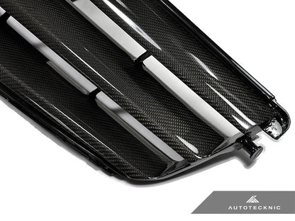 AutoTecknic Replacement Carbon Fiber Front Grille - Mercedes Benz W204 C-Class Sedan (2008-2013)
