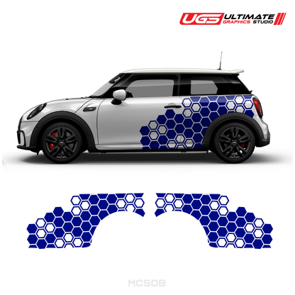 Mini Cooper Side Honeycomb Pattern Graphics