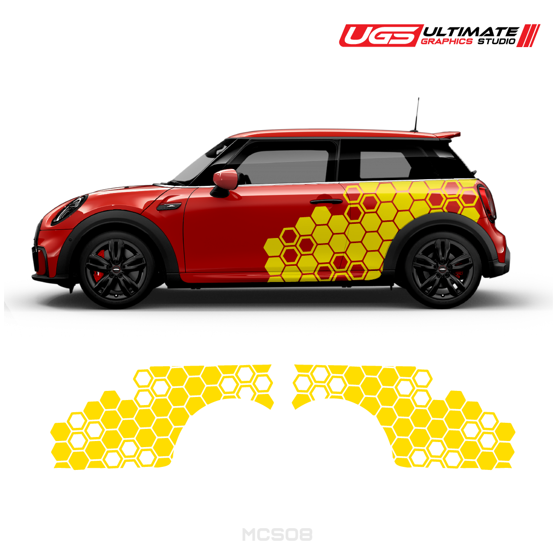 Mini Cooper Side Honeycomb Pattern Graphics