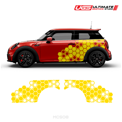 Mini Cooper Side Honeycomb Pattern Graphics