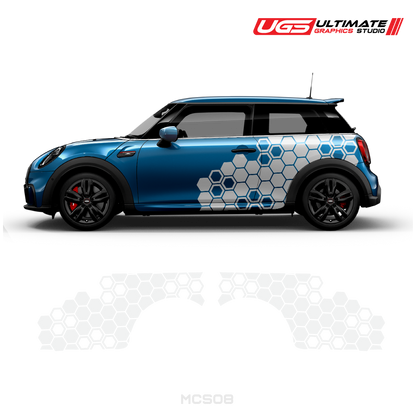 Mini Cooper Side Honeycomb Pattern Graphics
