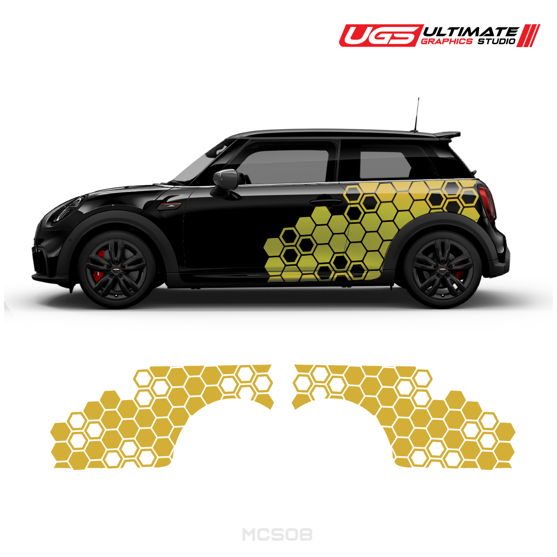 Mini Cooper Side Honeycomb Pattern Graphics