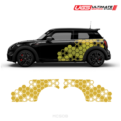 Mini Cooper Side Honeycomb Pattern Graphics