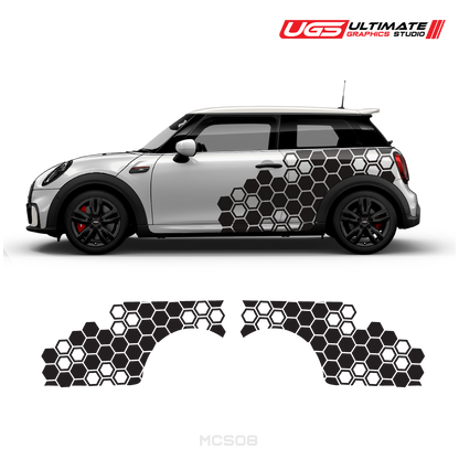 Mini Cooper Side Honeycomb Pattern Graphics