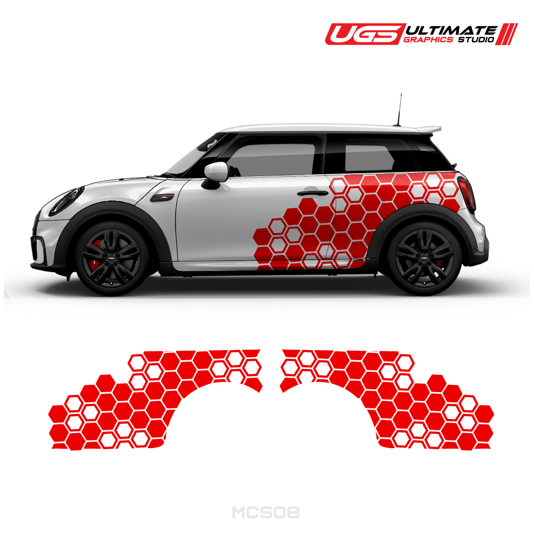 Mini Cooper Side Honeycomb Pattern Graphics