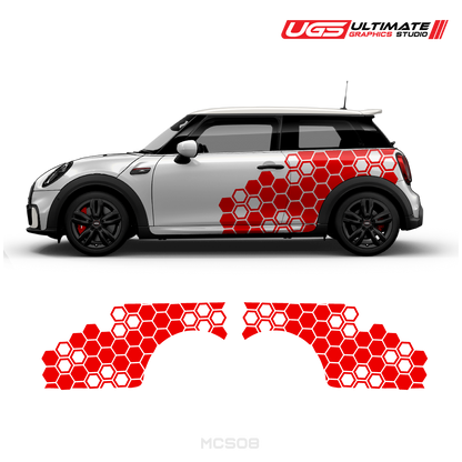 Mini Cooper Side Honeycomb Pattern Graphics