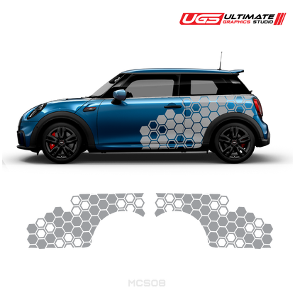 Mini Cooper Side Honeycomb Pattern Graphics