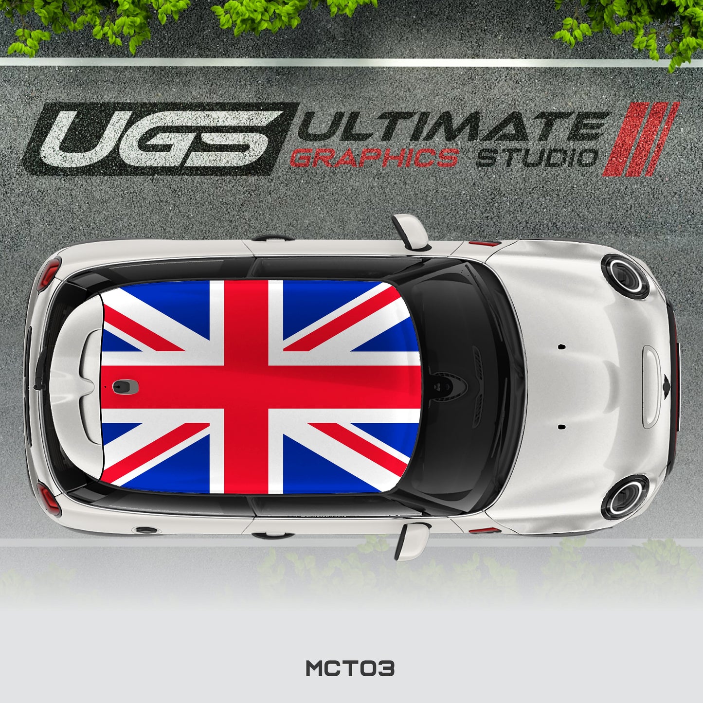Mini Cooper Top UK Flag Graphics