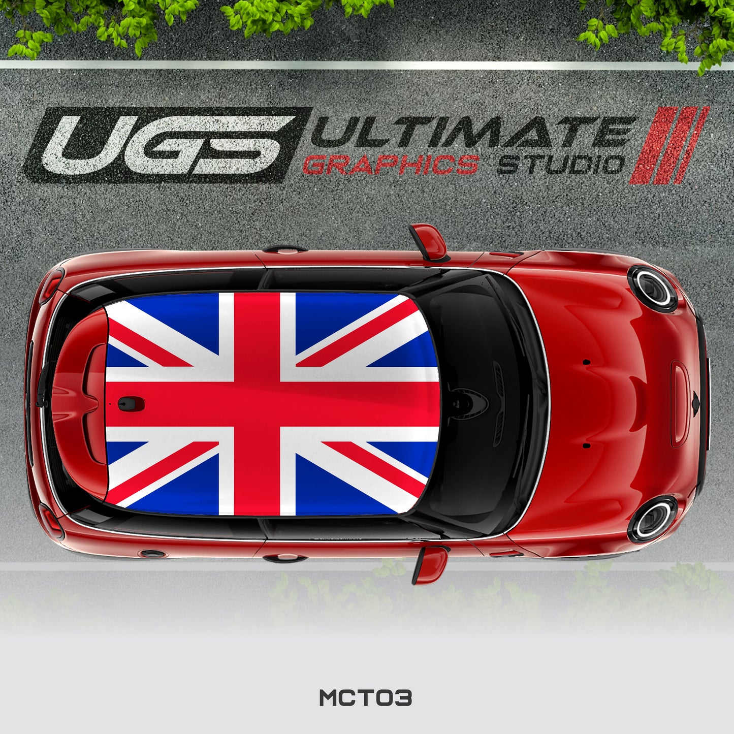 Mini Cooper Top UK Flag Graphics