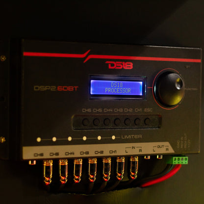 2-Channel In and 6-Channel Out Digital Sound Processor (DSP) with Bluetooth and LCD Screen