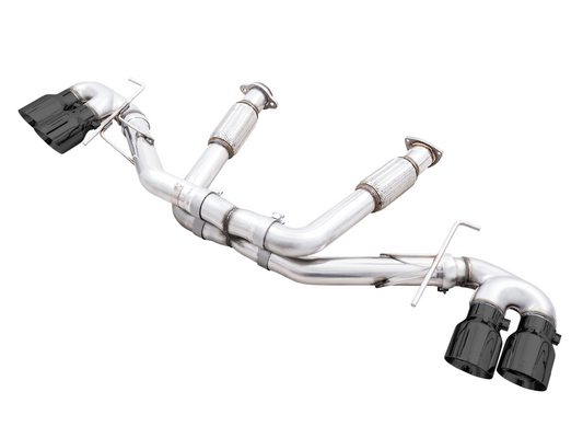 AWE Tuning Track Edition Exhaust for C8 Corvette - Quad Diamond Black Tips 3020-43086