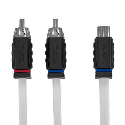 RCA Marine Grade Tinned 100% Copper OFC Y Connector 1 FEMALE to 2 MALE - WHITE