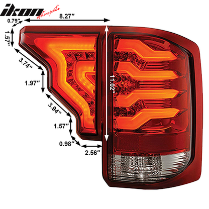 2014-2019 GMC Sierra Red Lens LED Tail Lights Lamps