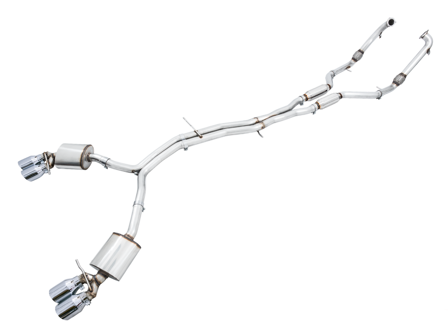 AWE Tuning Touring Edition Exhaust for Audi B9 S4 - Chrome Silver 102mm Tips 3010-42056