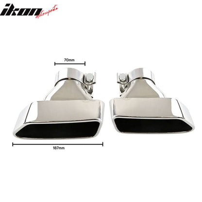 Universal Exhaust Muffler Pipe Tips Chrome Stainless Steel Pair 2PC