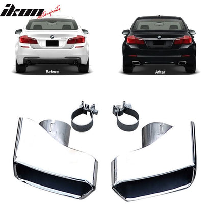 2011-2016 BMW 5 F10 F11 F18 Chrome Exhaust Muffler Tip Stainless Steel