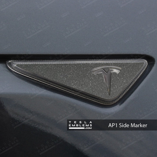 3M Matte Black Metallic Tesla AP1 Side Marker Wrap (2pcs)