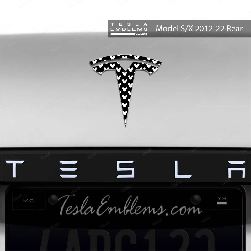 Mickey-Dots Tesla Emblem Decals (Front + Back) | Model S