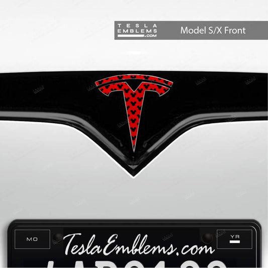 Mickey-Dots Tesla Emblem Decals (Front + Back) | Model X