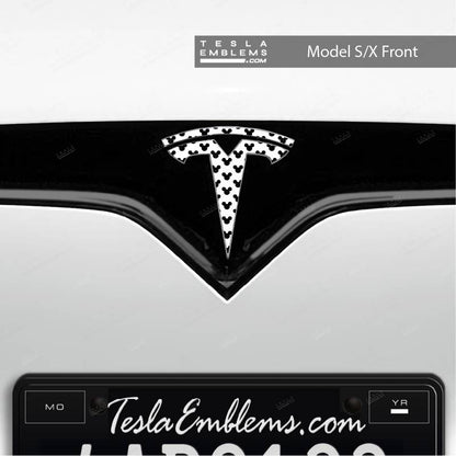 Mickey-Dots Tesla Emblem Decals (Front + Back) | Model X