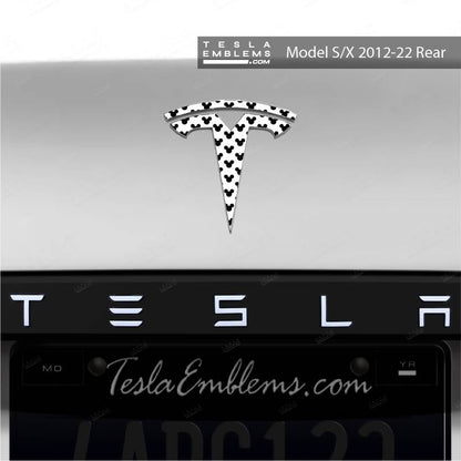 Mickey-Dots Tesla Emblem Decals (Front + Back) | Model S