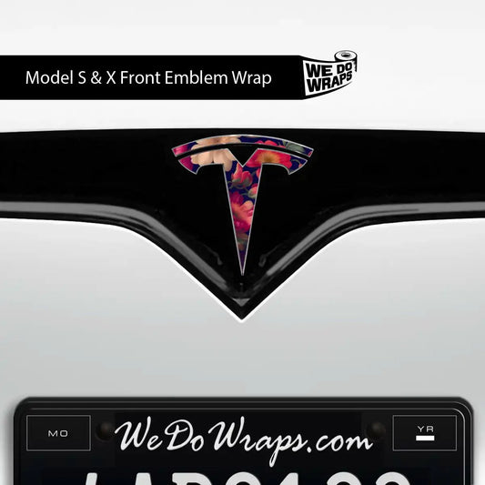 Midnight Bloom Tesla Emblem Decals (Front + Back) | Model X