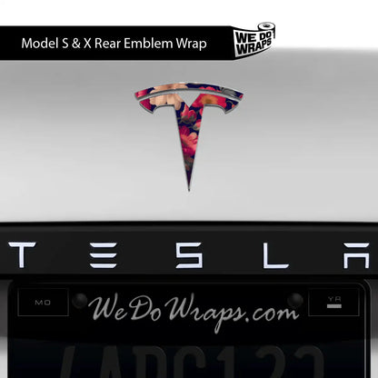 Midnight Bloom Tesla Emblem Decals (Front + Back) | Model X