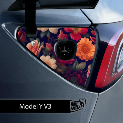 Midnight Bloom Tesla Charge Port Wrap | Model Y