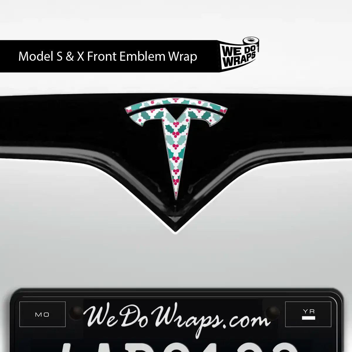 Mistletoe Tesla Emblem Decals (Front + Back Emblem Decals) | Model X