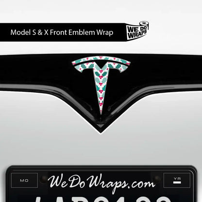 Mistletoe Tesla Emblem Decals (Front + Back Emblem Decals) | Model S