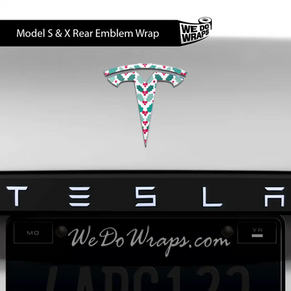 Mistletoe Tesla Emblem Decals (Front + Back Emblem Decals) | Model S
