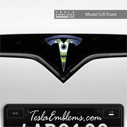 Monsters Inc Mike Tesla Emblem Decals (Front + Back) | Model S