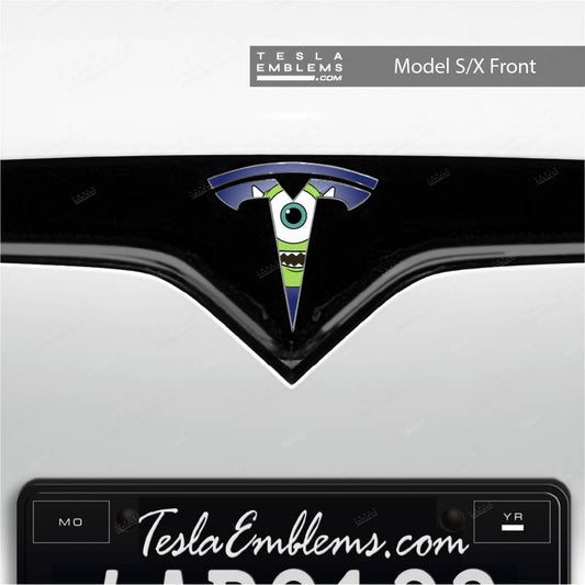 Monsters Inc Mike Tesla Emblem Decals (Front + Back) | Model S