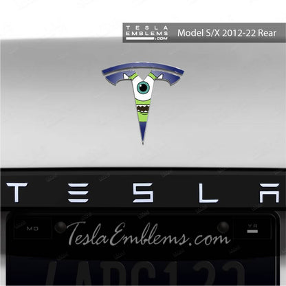 Monsters Inc Mike Tesla Emblem Decals (Front + Back) | Model S