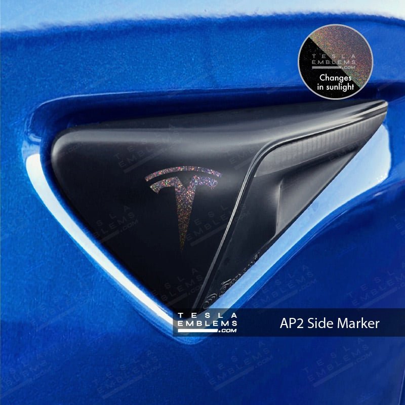 3M Satin Psychedelic Flip Tesla Autopilot Camera Side Marker Decals (2pcs)