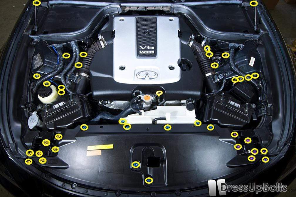 Infiniti G37 Coupe and Sedan (2008-2013) Titanium Engine Bay Kit