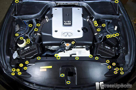 Infiniti G37 Coupe and Sedan (2008-2013) Titanium Engine Bay Kit