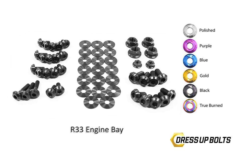 Nissan Skyline R33 (1993-1998) Titanium Dress Up Bolts Engine Bay Kit