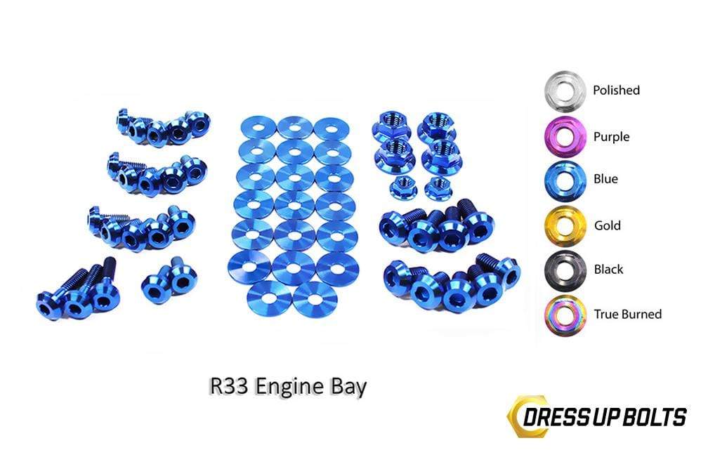 Nissan Skyline R33 (1993-1998) Titanium Dress Up Bolts Engine Bay Kit - DressUpBolts.com