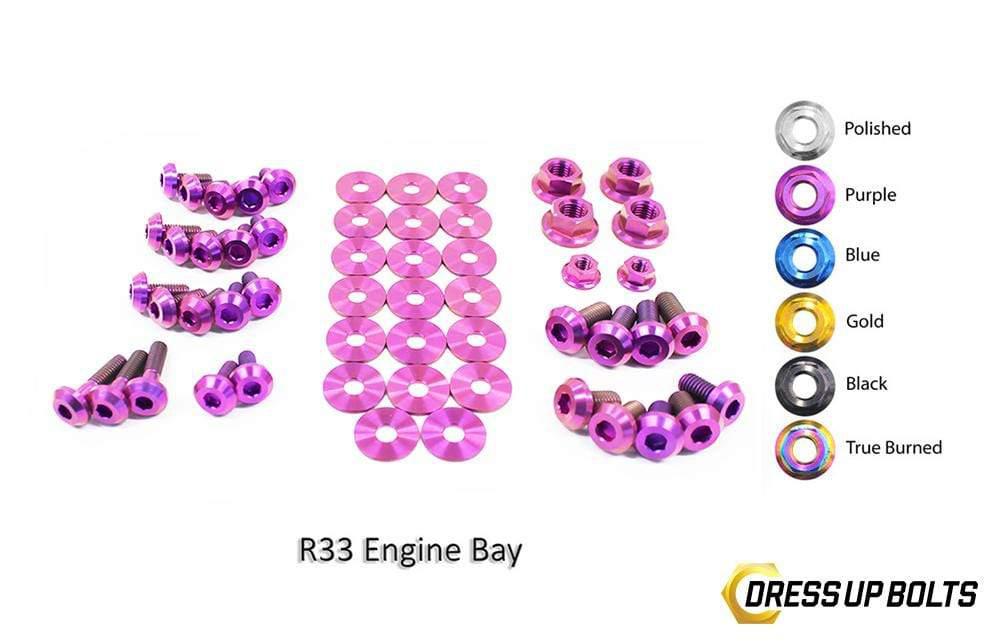 Nissan Skyline R33 (1993-1998) Titanium Dress Up Bolts Engine Bay Kit - DressUpBolts.com