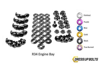 Nissan Skyline R34 (1998-2002) Titanium Dress Up Bolts Engine Bay Kit