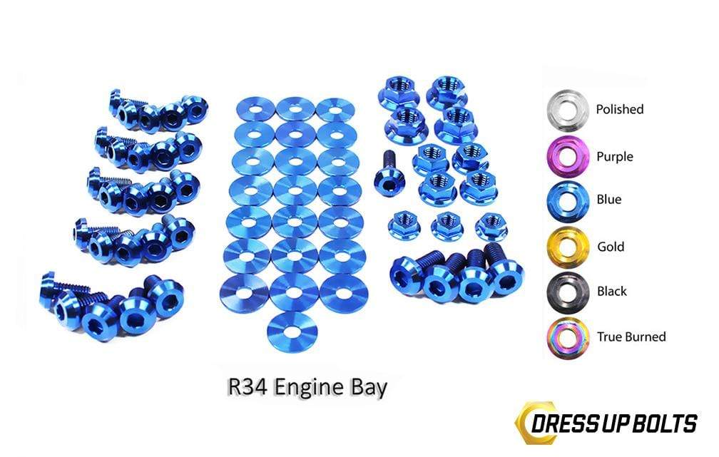 Nissan Skyline R34 (1998-2002) Titanium Dress Up Bolts Engine Bay Kit