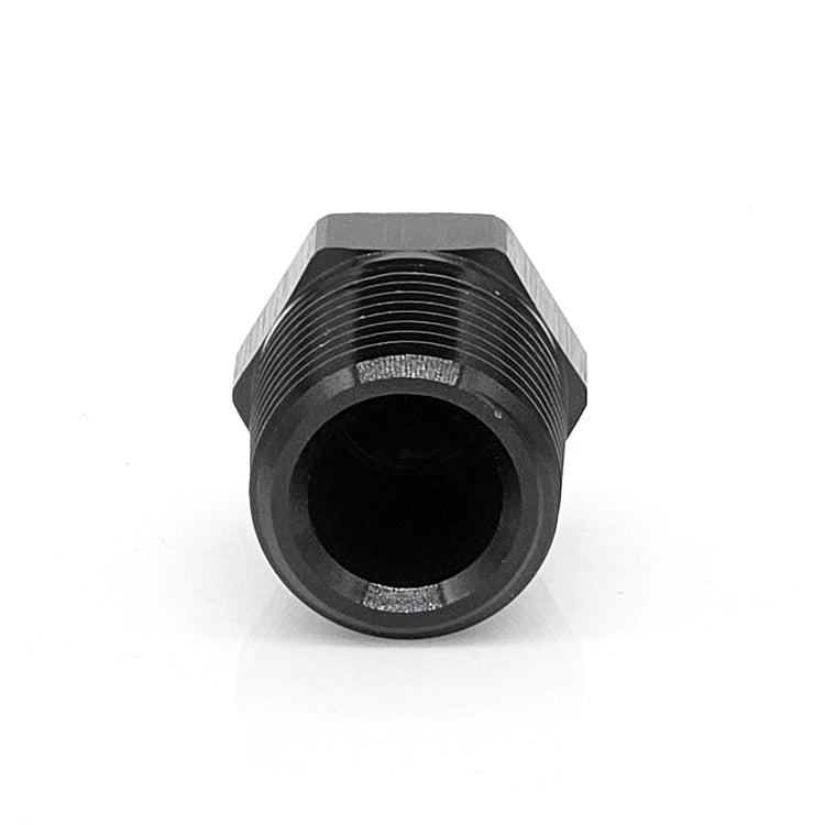 3/8" Male NPT Hex Plug, 6061 Aluminum, Black Hard Anodized