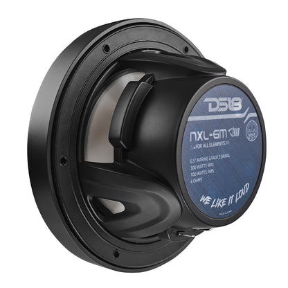NXL 6.5" 2-Way Coaxial Marine Speaker with RGB LED Lights 100 Watts Rms 4-Ohm