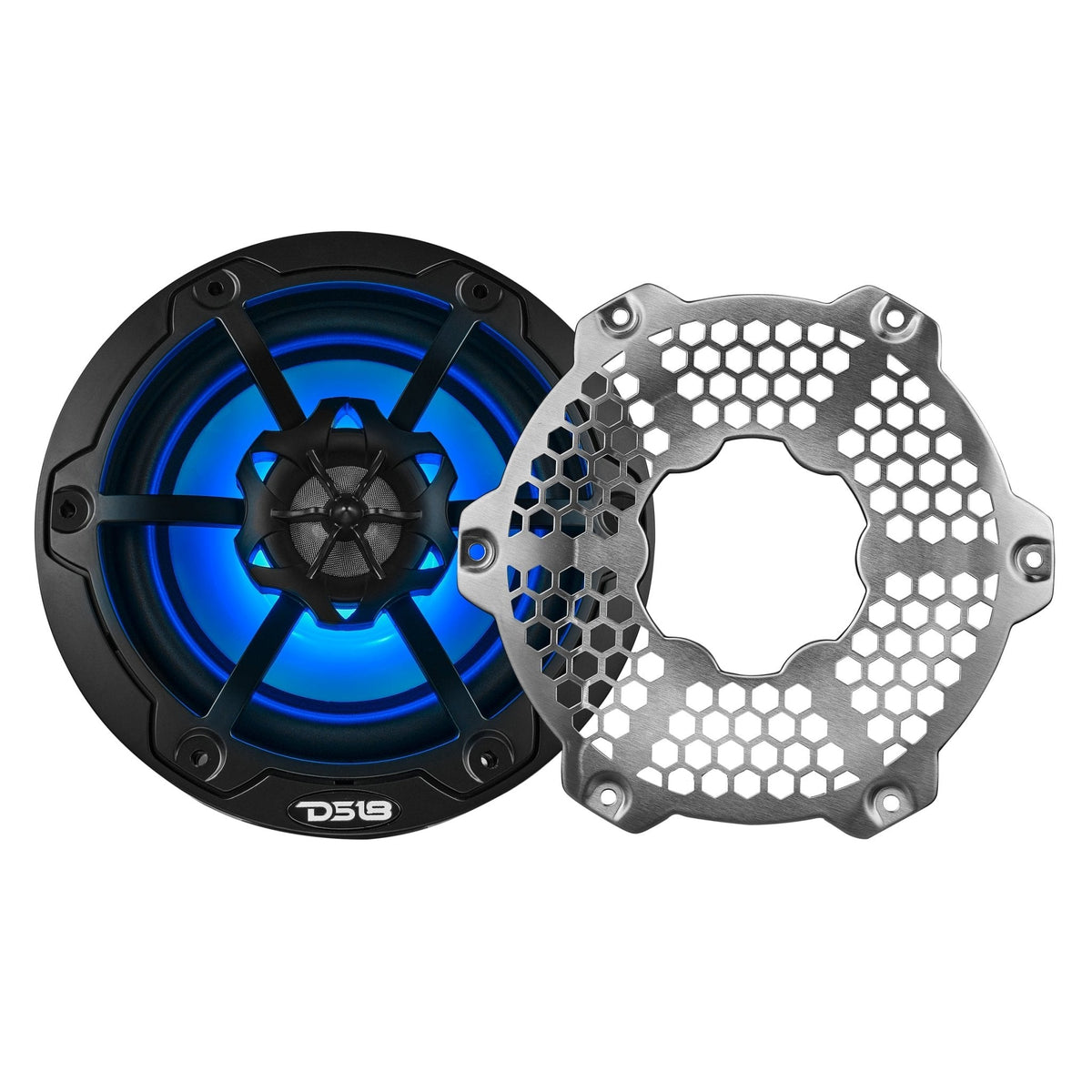 NXL 6.5" 2-Way Coaxial Marine Speaker with RGB LED Lights 100 Watts Rms 4-Ohm