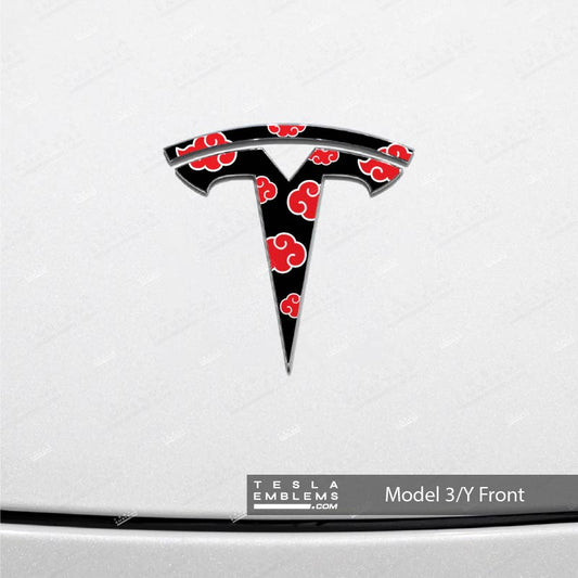 Naruto Akatsuki Tesla Emblem Decals (Front + Back) | Model Y