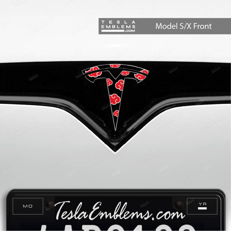 Naruto Akatsuki Tesla Emblem Decals (Front + Back) | Model X