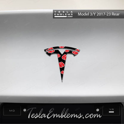 Naruto Akatsuki Tesla Emblem Decals (Front + Back) | Model 3