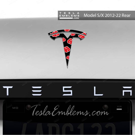 Naruto Akatsuki Tesla Emblem Decals (Front + Back) | Model X